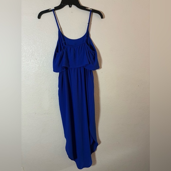 NERLEROLIAN Women's Adjustable Strappy Split Summer Casual Midi Dress Blue S - Picture 3 of 9